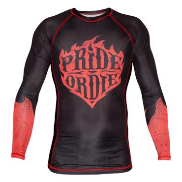 PRIDE OR DIE flames RASHGUARD - BLACK